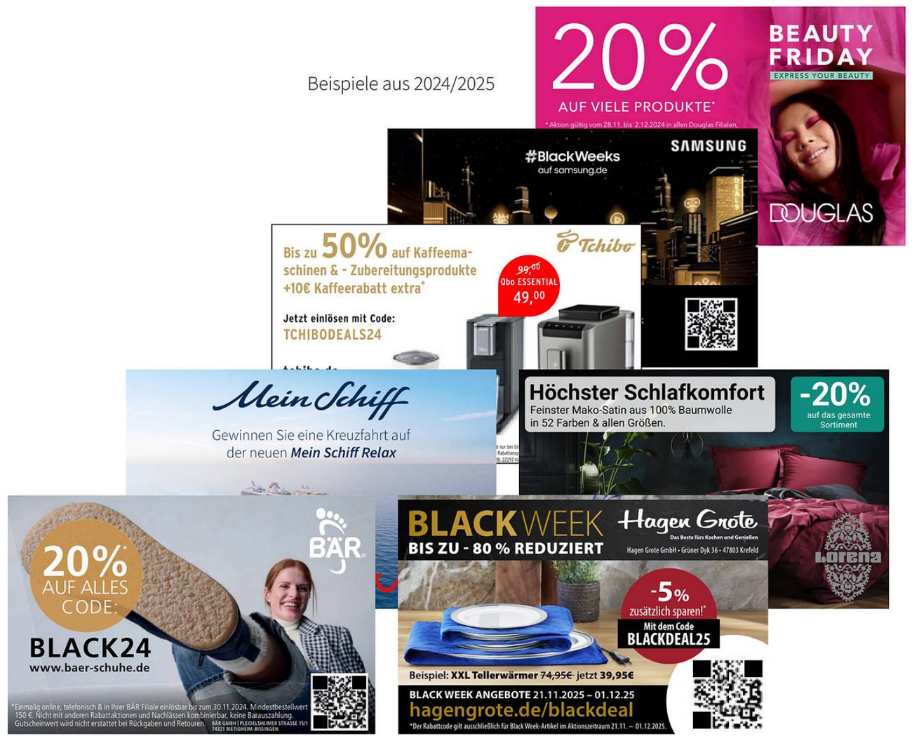 Beispiele von Partner-Coupons aus 2024 und 2025
