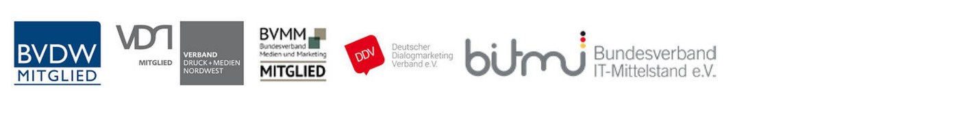 Mitglied bei BVDW, VDM Nordwest, BVMM, DDV und Bundesverband IT-Mittelstand