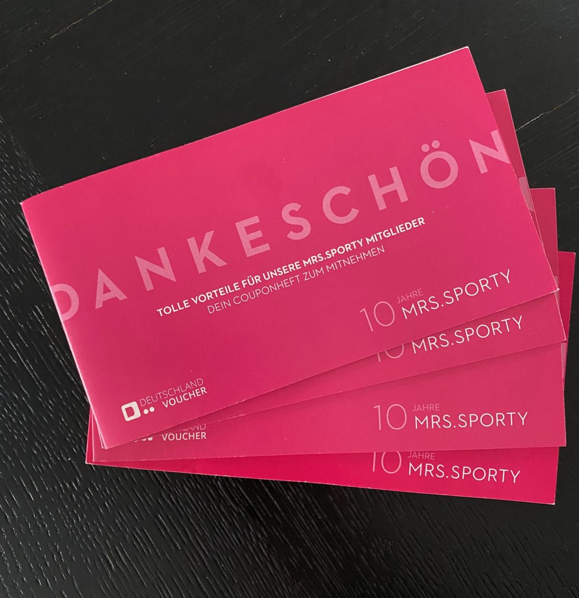 Mrs. Sporty Voucher Booklets mit dem Titel Dankeschön